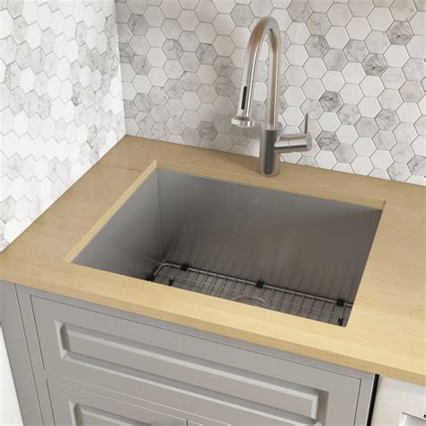 24-inch cabinet stainless steel sink undermount with right rear drain|elkay 24 inch undermount sink.